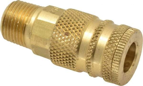 Coilhose Pneumatics - 3/8 Male NPT Industrial Pneumatic Hose Coupler - Brass, 1/4" Body Diam - Apex Tool & Supply