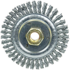 4 1/2″ Root Pass Brush-0.020″ Steel Wire 5/8-11 Dbl-H x Nut - Dually Weld Cleaning Brush - Apex Tool & Supply