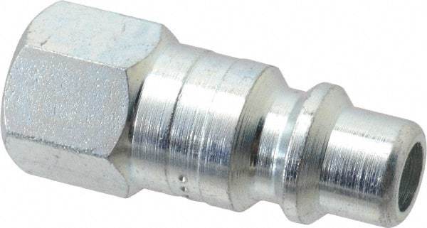 Coilhose Pneumatics - 1/4 Female NPT Industrial Pneumatic Hose Connector - Plated Steel, 3/8" Body Diam - Apex Tool & Supply