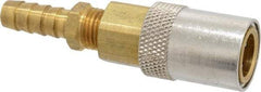 Coilhose Pneumatics - Hose Barb Non-Valved Moldflow Pneumatic Hose Straight Coupler - Brass, 3/8" Body Diam, 3/8" Hose ID - Apex Tool & Supply
