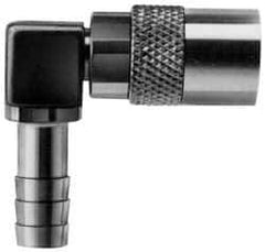 Coilhose Pneumatics - Hose Barb Non-Valved Moldflow Pneumatic Hose 90° Non-Valved Coupler - Brass, 3/8" Body Diam, 1/2" Hose ID - Apex Tool & Supply