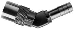 Coilhose Pneumatics - Hose Barb Non-Valved Moldflow Pneumatic Hose 45° Non-Valved Coupler - Brass, 1/4" Body Diam, 1/4" Hose ID - Apex Tool & Supply