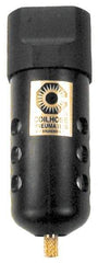 Coilhose Pneumatics - 1/4" Port, 6" High, FRL Filter with Aluminum Bowl & Manual Drain - 250 Max psi, 250°F Max, 3.8 oz Bowl Capacity - Apex Tool & Supply