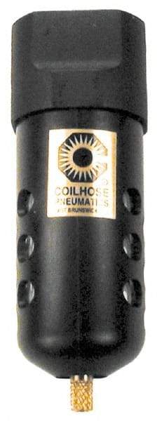 Coilhose Pneumatics - 3/8" Port, 6" High, FRL Filter with Polycarbonate Bowl & Automatic Drain - 150 Max psi, 120°F Max, 3.8 oz Bowl Capacity - Apex Tool & Supply