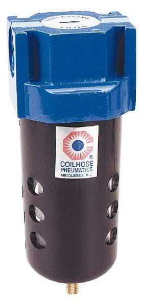 Coilhose Pneumatics - 3/8" Port Coalescing Filter - Aluminum Bowl, 0.3 Micron Rating, 7-1/2" High - Apex Tool & Supply