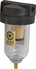 Coilhose Pneumatics - 1/4" Port, 5" High, FRL Filter with Polycarbonate Bowl & Manual Drain - 150 Max psi, 120°F Max, 4 oz Bowl Capacity - Apex Tool & Supply