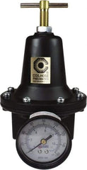 Coilhose Pneumatics - 1/4 NPT Port, 40 CFM, Cast Aluminum Heavy-Duty T-Handle Regulator - 0 to 125 psi Range, 250 Max psi Supply Pressure, 1/4" Gauge Port Thread, 3" Wide x 5-1/2" High - Apex Tool & Supply