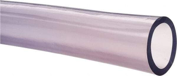 Made in USA - 1-1/2" ID x 2" OD, 1/4" Wall Thickness, Cut to Length (50' Standard Length) PVC Tube - Clear, 40 Max psi, 68 Shore A Hardness - Apex Tool & Supply