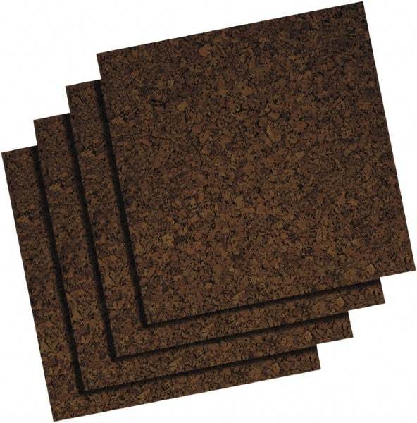 Quartet - 12" Wide x 12" High Adhesive Cork Board - Brown - Apex Tool & Supply