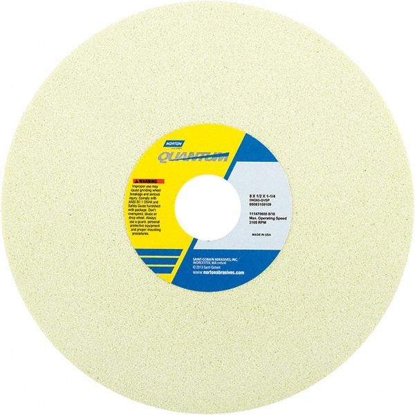 Norton - 8" Diam x 1-1/4" Hole x 1/2" Thick, G Hardness, 60 Grit Surface Grinding Wheel - Ceramic, Type 1, Medium Grade, 3,105 Max RPM - Apex Tool & Supply