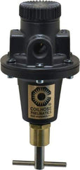 Coilhose Pneumatics - 3/8 NPT Port, 40 CFM, Cast Aluminum Tamper Proof Heavy-Duty T-Handle Regulator - 0 to 125 psi Range, 250 Max psi Supply Pressure, 1/4" Gauge Port Thread, 3" Wide x 5-1/2" High - Apex Tool & Supply
