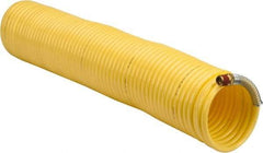 Coilhose Pneumatics - 1/4" ID, 1/4 Thread, 50' Long, Yellow Nylon Coiled & Self Storing Hose - 185 Max psi, Male Swivel x Male Swivel - Apex Tool & Supply
