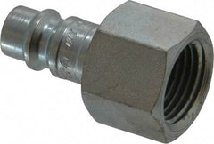 Coilhose Pneumatics - 3/8 Female NPT European High Flow Pneumatic Hose Connector - Plated Steel, 1/4" Body Diam - Apex Tool & Supply
