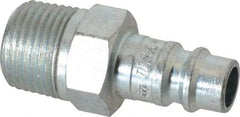 Coilhose Pneumatics - 3/8 Male NPT European High Flow Pneumatic Hose Connector - Plated Steel, 1/4" Body Diam - Apex Tool & Supply