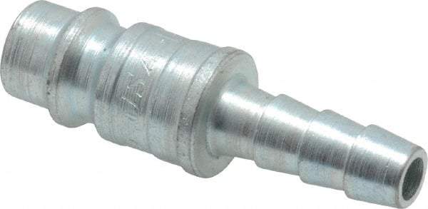 Coilhose Pneumatics - Hose Barb European High Flow Pneumatic Hose Connector - Plated Steel, 1/4" Body Diam, 1/4" Hose ID - Apex Tool & Supply