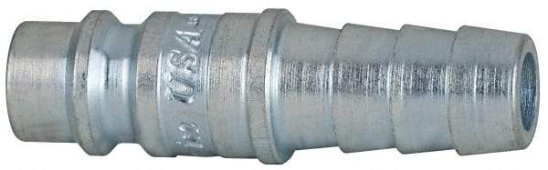 Coilhose Pneumatics - Hose Barb European High Flow Pneumatic Hose Connector - Plated Steel, 1/4" Body Diam, 3/8" Hose ID - Apex Tool & Supply