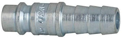 Coilhose Pneumatics - Hose Barb European High Flow Pneumatic Hose Connector - Plated Steel, 1/4" Body Diam, 3/8" Hose ID - Apex Tool & Supply