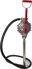 PRO-LUBE - 5 Strokes per Gal, 1/2" Outlet, Aluminum & Stainless Steel Hand Operated Transfer Pump - 42" OAL, For 15 to 55 Gal Drums, For Gasoline & Diesel Fuel - Apex Tool & Supply