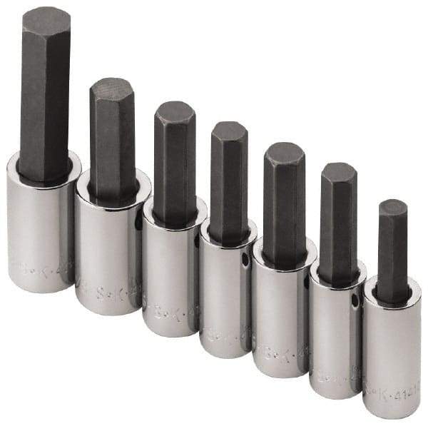 SK - 7 Piece 1/2" Drive Inch Hex Bit Socket Set - 5/16 to 3/4" Hex - Apex Tool & Supply