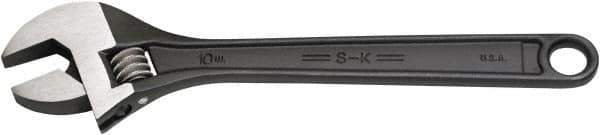 SK - 1-1/8" Jaw Capacity, 10" Standard Adjustable Wrench - Steel, Black Finish, 10" OAL - Apex Tool & Supply