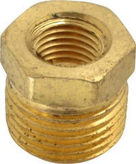 Cerro - 1/2 Male Thread x 1/4 Female Thread, Brass Industrial Pipe Hex Bushing - MNPTF x FNPTF, 1,200 psi - Apex Tool & Supply
