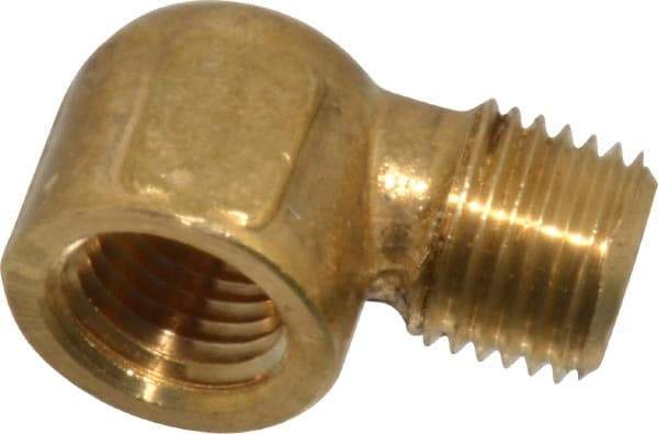 Cerro - 1/4 Male Thread x 1/4 Female Thread, Brass Industrial Pipe 90° Street Elbow - MNPTF x FNPTF, 1,200 psi - Apex Tool & Supply