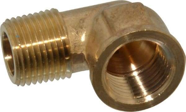 Cerro - 3/8 Male Thread x 3/8 Female Thread, Brass Industrial Pipe 90° Street Elbow - MNPTF x FNPTF, 1,200 psi - Apex Tool & Supply