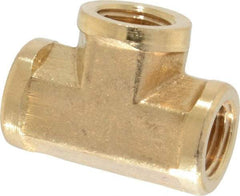 Cerro - 1/4 Female Thread, Brass Industrial Pipe Female Tee - FNPTF, 1,200 psi - Apex Tool & Supply