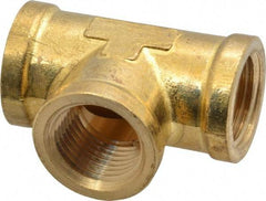 Cerro - 3/8 Female Thread, Brass Industrial Pipe Female Tee - FNPTF, 1,200 psi - Apex Tool & Supply
