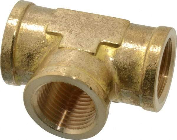 Cerro - 1/2 Female Thread, Brass Industrial Pipe Female Tee - FNPTF, 1,200 psi - Apex Tool & Supply