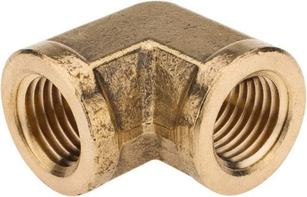 Cerro - 1/4 Female Thread, Brass Industrial Pipe 90° Female Elbow - FNPTF, 1,200 psi - Apex Tool & Supply