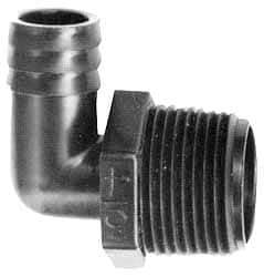 NewAge Industries - 1/4" Barb, 3/8 NPT, Multiple Barbed Tube Elbow - Polyethylene, Male - Apex Tool & Supply