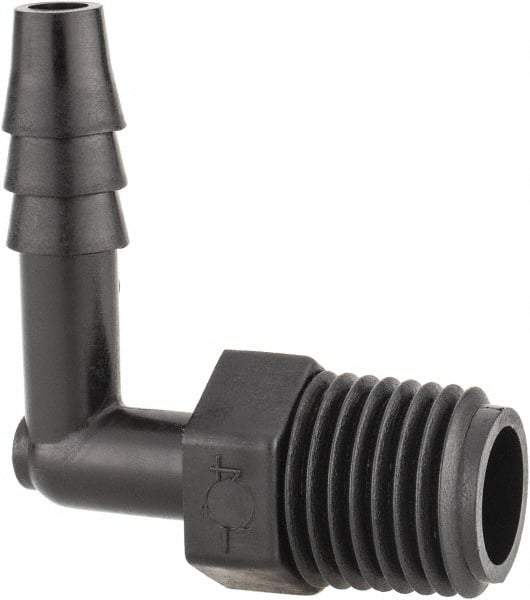 NewAge Industries - 1/4" Barb, 1/4 NPT, Multiple Barbed Tube Elbow - Polyethylene, Male - Apex Tool & Supply