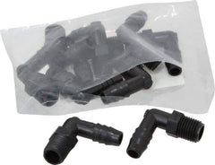 NewAge Industries - 3/8" Barb, 1/4 NPT, Multiple Barbed Tube Elbow - Polyethylene, Male - Apex Tool & Supply