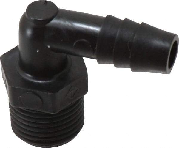NewAge Industries - 3/8" Barb, 3/8 NPT, Multiple Barbed Tube Elbow - Polyethylene, Male - Apex Tool & Supply