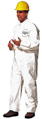 Dupont - Size 2XL Saranex Chemical Resistant Coveralls - White, Zipper Closure, Open Cuffs, Open Ankles, Bound Seams - Apex Tool & Supply