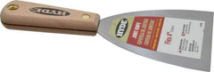 Hyde Tools - 4" Wide Steel Putty Knife - Flexible, Hardwood Handle, 7-3/4" OAL - Apex Tool & Supply