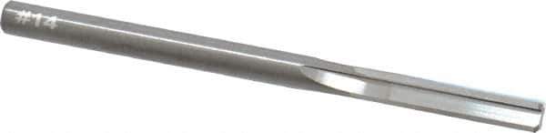 Hertel - #14 Solid Carbide 4 Flute Chucking Reamer - Straight Flute, Straight Shank, 7/8" Flute Length, 2-3/4" OAL - Apex Tool & Supply