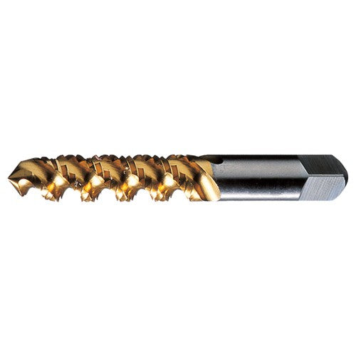 ‎#8-32 UNC 3 Flute H3 Bottoming HSS High Helix Spiral Flute Tap- TiN - Exact Industrial Supply