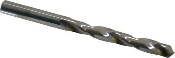 Hertel - Letter D 118° Solid Carbide Jobber Drill - Bright Finish, Right Hand Cut, Spiral Flute, Straight Shank, 3-1/4" OAL, Standard Point - Apex Tool & Supply