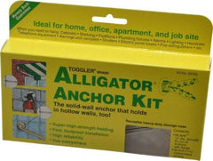 Toggler - 1/4" Diam, 1/4" Drill, 1-3/16" OAL, 3-3/8" Min Embedment Lag Shield Concrete Anchor - Plastic - Apex Tool & Supply