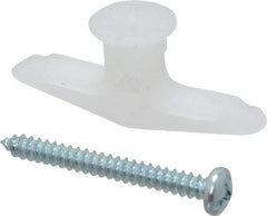Toggler - #6 to 14 Screw, 5/16" Diam, 1-1/4" Long, 3/8 to 1/2" Thick, Plastic Toggle Drywall & Hollow Wall Anchor - 5/16" Drill, Plastic, Use in Drywall - Apex Tool & Supply