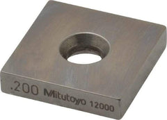 Mitutoyo - 0.2" Square Steel Gage Block - Accuracy Grade 0, Includes Certificate of Inspection - Apex Tool & Supply