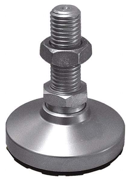 Gibraltar - 3/8-16 Bolt Thread, Studded Pivotal Stud Mount Leveling Pad & Mount - 3,750 Max Lb Capacity, 1-1/4" Base Diam - Apex Tool & Supply