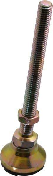 Gibraltar - 3/8-16 Bolt Thread, Studded Pivotal Stud Mount Leveling Pad & Mount - 3,750 Max Lb Capacity, 1-1/4" Base Diam - Apex Tool & Supply