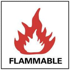 NMC - Flammable, Plastic Fire Sign - 7" Wide x 7" High - Apex Tool & Supply