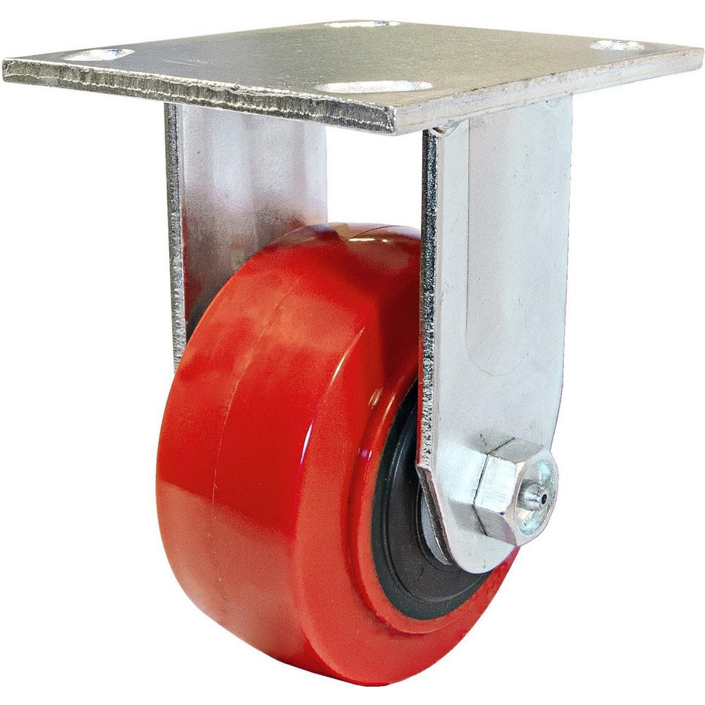 Rigid Top Plate Caster: Polyurethane, 3-15/16″ Wheel Dia, 2″ Wheel Width, 441 lb Capacity, 5-9/16″ OAH 4″ Plate Length, 4.5″ Plate Width, No Brake