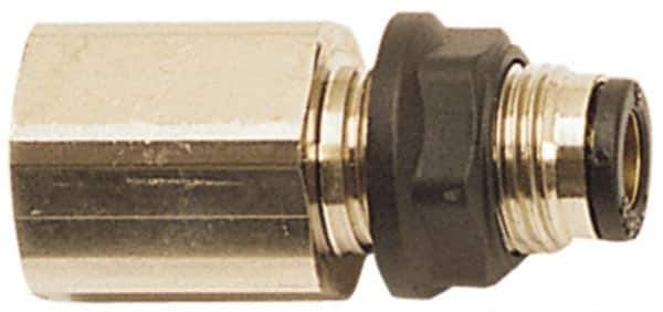 Legris - 5/32" Outside Diam, 1/4 NPT, Brass Push-to-Connect Tube Female Bulkhead - 290 Max psi - Apex Tool & Supply