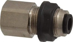 Legris - 1/4" Outside Diam, 1/4 NPT, Brass Push-to-Connect Tube Female Bulkhead - 290 Max psi - Apex Tool & Supply