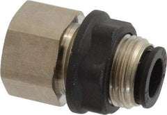 Legris - 3/8" Outside Diam, 1/4 NPT, Brass Push-to-Connect Tube Female Bulkhead - 290 Max psi - Apex Tool & Supply